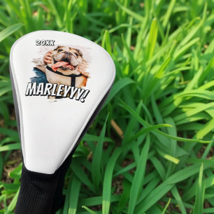 Moderne Comic Simple Grunge Custom Pet Photo Golfheadcover