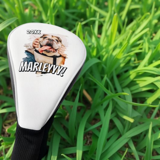Moderne Comic Simple Grunge Custom Pet Photo Golfheadcover