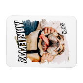 Moderne Comic Simple Grunge Custom Pet Photo Magneet (Horizontaal)