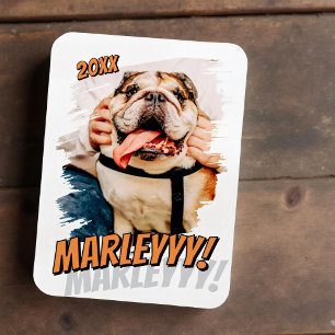 Moderne Comic Simple Grunge Custom Pet Photo Magneet