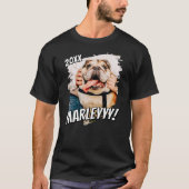 Moderne Comic Simple Grunge Custom Pet Photo T-shirt (Voorkant)