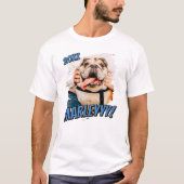 Moderne Comic Simple Grunge Custom Pet Photo T-shirt (Voorkant)