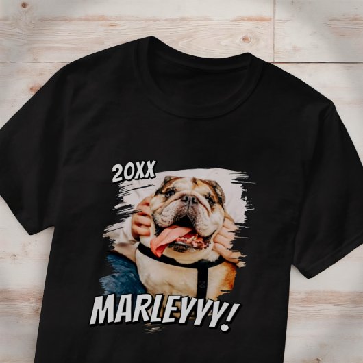 Moderne Comic Simple Grunge Custom Pet Photo T-shirt