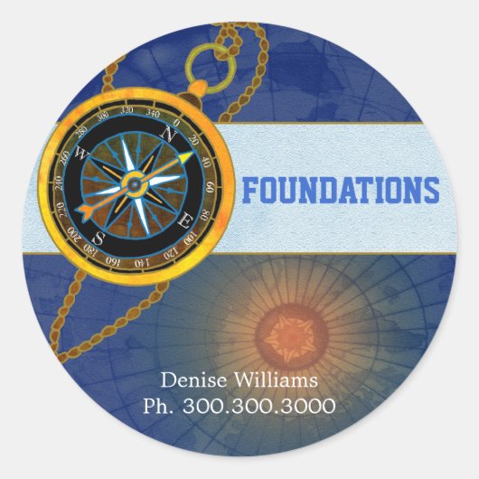 Moderne Compass Business Adverteren Label (Voorkant)