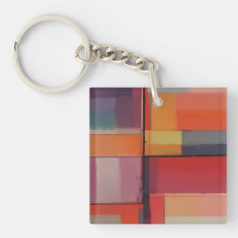 Moderne compositie Abstracte kunst Sleutelhanger