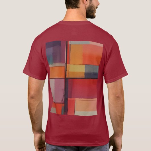 Moderne compositie Abstracte kunst T-shirt (Achterkant)