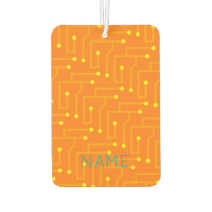 Moderne Computer Circuit Board oranje gele NAAM Luchtverfrisser