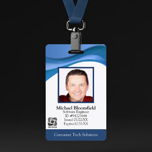 Moderne computersoftwarebedrijf IT Repair Blue-id Badge