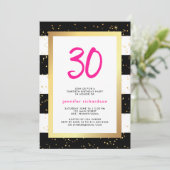 Moderne Confetti | 30e uitnodiging van de Birthday (Staand voorkant)