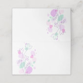 Moderne confetti bloem paarse trouwplaats kaarten (Buitenkant ongevouwen)