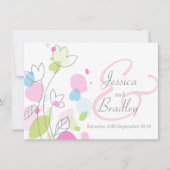 Moderne confetti bloemblaadjes bruiloft uitnodigen kaart (Voorkant)