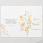 Moderne confetti flower petals Wedding Programme (Voorkant)