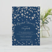 Moderne Confetti Hearts Bridal Shower-uitnodiging Kaart (Staand voorkant)