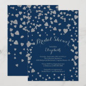 Moderne Confetti Hearts Bridal Shower-uitnodiging Kaart (Voorkant / Achterkant)