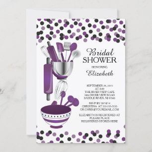 Moderne Confetti Kitchen Bridal Shower-uitnodiging Kaart