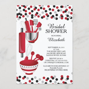 Moderne Confetti Kitchen Bridal Shower-uitnodiging Kaart
