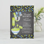 Moderne Confetti Kitchen Bridal Shower-uitnodiging Kaart (Staand voorkant)