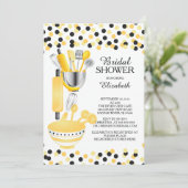 Moderne Confetti Kitchen Bridal Shower-uitnodiging Kaart (Staand voorkant)
