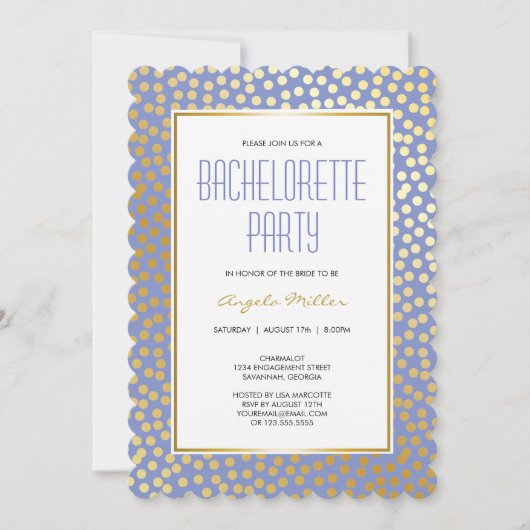 Moderne Confetti Polka Dots Lavendel en Goud Kaart (Voorkant)