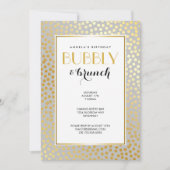 Moderne Confetti Polka Dots Pattern Grey and Gold Kaart (Voorkant)