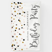 Moderne Confetti Stippen Birthday Party Banner (Verticaal)