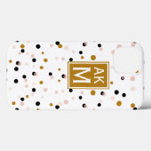 Moderne Confetti Stippen Monogram iPad Mini Case (Achterkant (horizontaal))