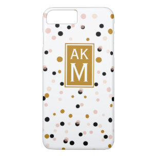 Moderne Confetti Stippen Monogram iPhone 7 Plus Ho iPhone 8 Plus / 7 Plus Hoesje