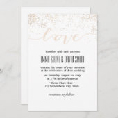 Moderne Confetti Stippen Script Liefde Bruiloft Kaart (Voorkant / Achterkant)