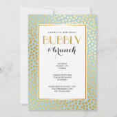 Moderne Confetti Stippenpatroon Mint en Goud Kaart (Voorkant)