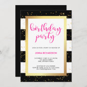 Moderne Confetti | Uitnodiging van de partij Birth (Voorkant / Achterkant)