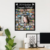 Moderne Congrats Afstuderen 59 Fotocollage op maat Poster (Thuiskantoor)