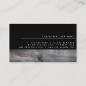 Moderne constructie van houten tapijten visitekaartje (Achterkant)