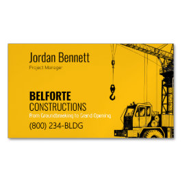 Moderne Constructie | Yellow & Crane Design Magnetisch Visitekaartje