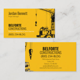 Moderne Constructie Yellow & Crane Design Visitekaartje