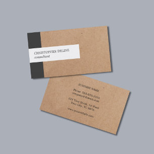 Moderne consultant voor elegante kraftpapier visitekaartje