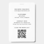 Moderne Content Creator Netwerker-ID Paarse Pas Badge (Achterkant)