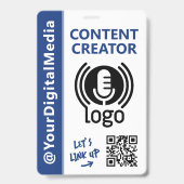 Moderne Content Creator Netwerkerings-ID Navy Pas Badge (Voorzijde)