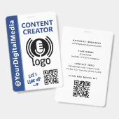 Moderne Content Creator Netwerkerings-ID Navy Pas Badge (Voor- en achterkant)