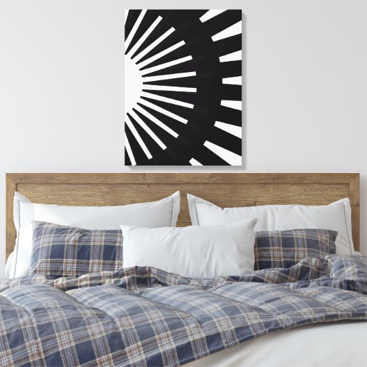 Moderne contrastkunst in zwart-wit canvas afdruk (Insitu (Slaapkamer))