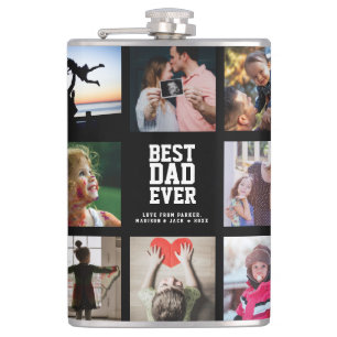 Moderne Cool BEST DAD EVER Instagram Photo Collage Heupfles