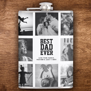 Moderne Cool BEST DAD EVER Instagram Photo Collage Heupfles