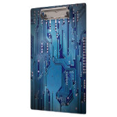 Moderne Cool Blue Circuit Board High Tech Photo Klembord (Links)