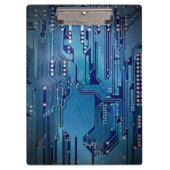 Moderne Cool Blue Circuit Board High Tech Photo Klembord (Voorkant)
