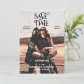 Moderne Cool bruiloft foto Save The Date (Staand voorkant)