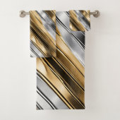 Moderne, cool, chic, motif rayé argent et or (En situation)