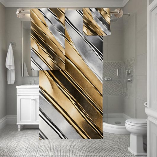Moderne, cool, chic, motif rayé argent et or