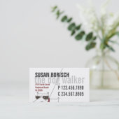 Moderne Cool Dog Walker White Profile Card Sjabloo Visitekaartje (Staand voorkant)