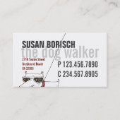Moderne Cool Dog Walker White Profile Card Sjabloo Visitekaartje (Voorkant)