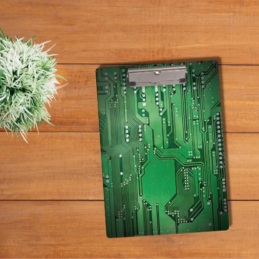 Moderne Cool Green Circuit Board High Tech Photo Klembord