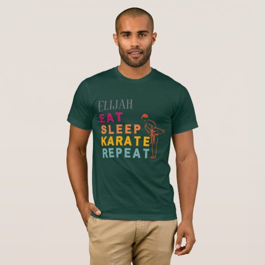 Moderne Cool Typografie Martial Arts Karate T-shirt (Voorkant volledig)
